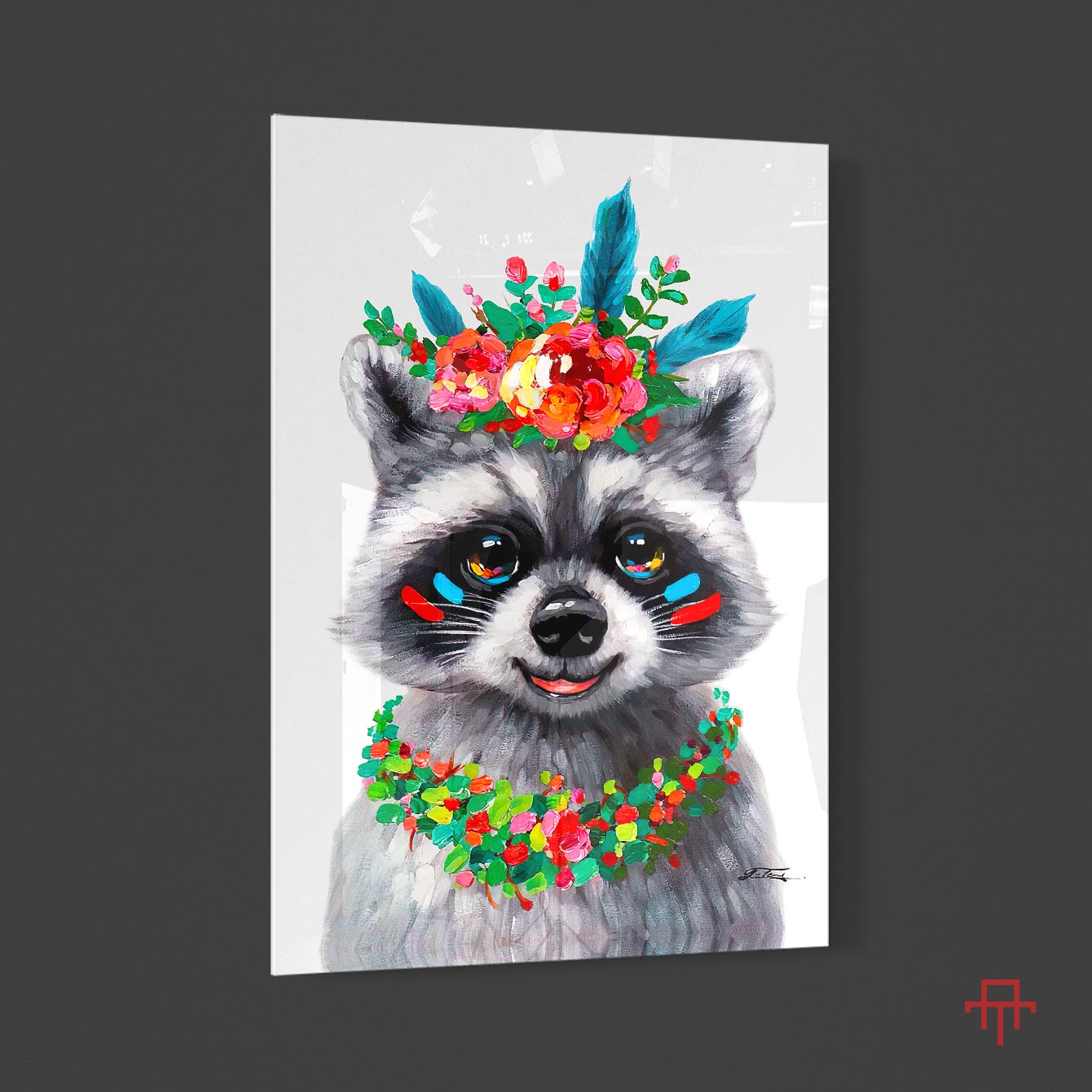 Sticla - Smiley Racoon